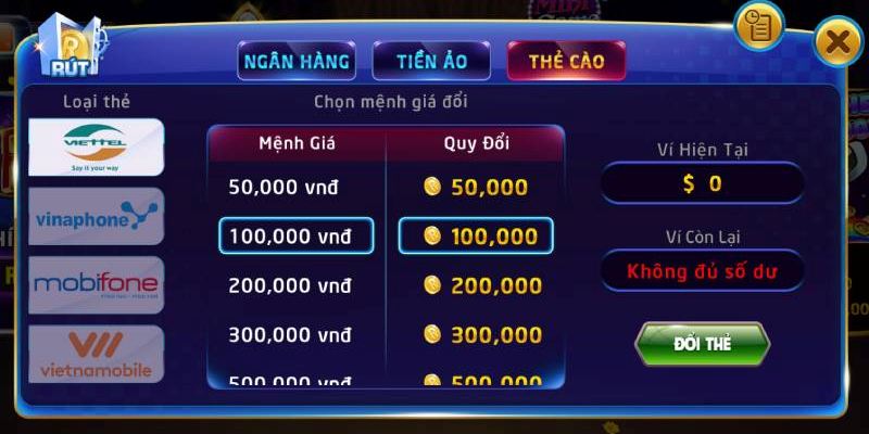 Các hình thức rút tiền Rikvip đang hỗ trợ hiện nay