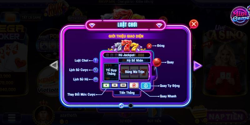 Hướng dẫn nạp tiền và rút thưởng khi chơi xèng 777 RIKVIP